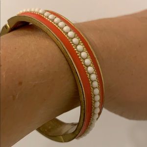 Coral/gold/“pearl” cuff